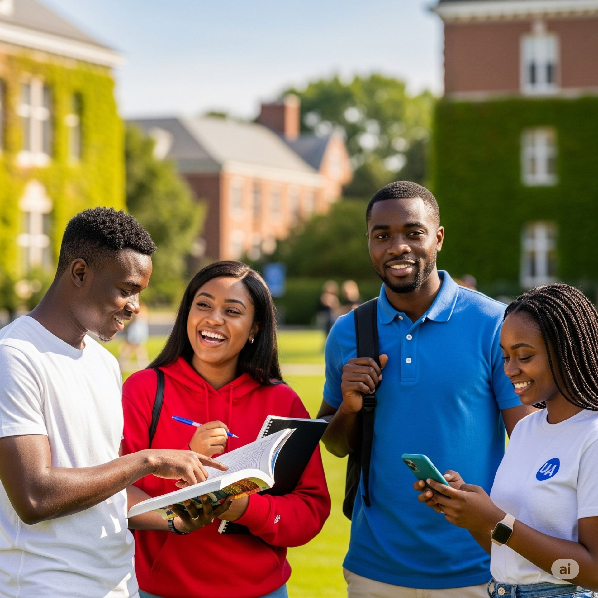 International students on campus